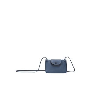 Sacs Crossbody Longchamp Cuir Bleu | 59617-UQYX