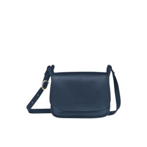 Sacs Crossbody Longchamp M Cuir Bleu Marine | 84532-INVU