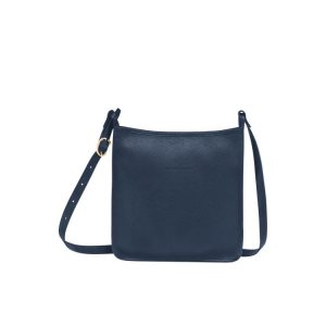 Sacs Crossbody Longchamp Zipped L Cuir Bleu Marine | 75682-DECW