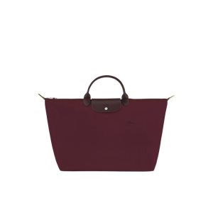 Sacs De Voyage Longchamp L Recycled canvas Bordeaux | 41682-HVLY