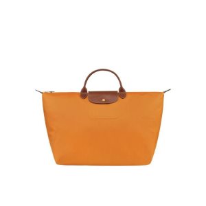 Sacs De Voyage Longchamp L Saffron Recycled canvas Orange | 41207-JYKC