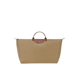 Sacs De Voyage Longchamp Xl Desert Recycled canvas Kaki | 30159-PNCQ