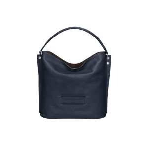 Sacs À Bandoulière Longchamp Cuir Bleu | 73419-TRZE