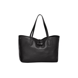 Sacs À Bandoulière Longchamp Cuir Noir | 95316-SXBQ