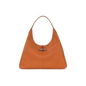 Sacs À Bandoulière Longchamp Hobo Xl Saffron Cuir Orange | 50384-WXHO