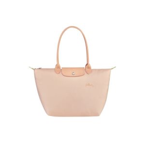 Sacs À Bandoulière Longchamp L Flowers Recycled canvas Rose Clair | 64513-BOFU