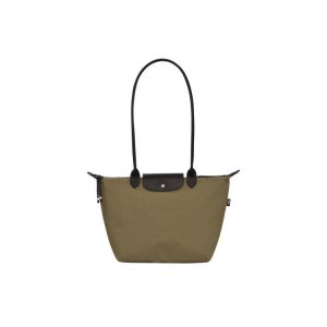 Sacs À Bandoulière Longchamp Long Recycled canvas Kaki | 86097-XIEG