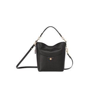 Sacs À Bandoulière Longchamp S Cuir Noir | 57231-YAQC