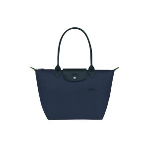 Sacs À Bandoulière Longchamp S Recycled canvas Bleu Marine | 37451-MIFZ