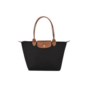 Sacs À Bandoulière Longchamp S Recycled canvas Noir | 40862-QROP