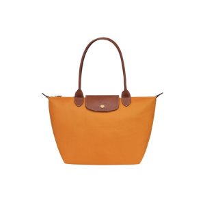 Sacs À Bandoulière Longchamp S Saffron Recycled canvas Orange | 62745-MZKR