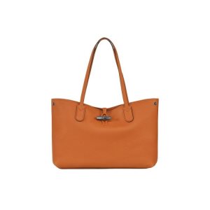 Sacs À Bandoulière Longchamp Saffron Cuir Orange | 79613-VTOE