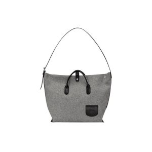 Sacs À Bandoulière Longchamp Xl Tela Grise | 86104-TPCE