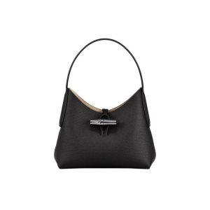 Sacs À Bandoulière Longchamp Xs Cuir Noir | 58763-XIHP