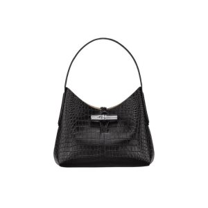 Sacs À Bandoulière Longchamp Xs Cuir Noir | 70824-KPEX