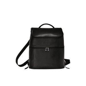 Sacs À Dos Longchamp Cuir Noir | 40715-ZLHR