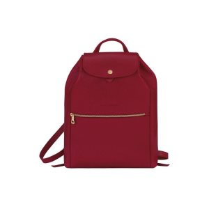 Sacs À Dos Longchamp Cuir Rouge | 82370-CSWR