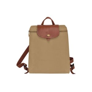 Sacs À Dos Longchamp Desert Recycled canvas Kaki | 38249-PKJL