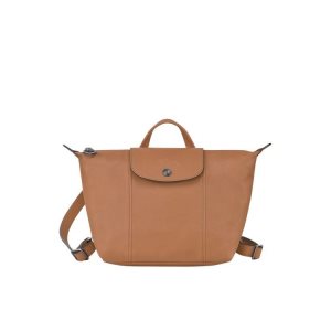 Sacs À Dos Longchamp Hazelnut Cuir Beige | 73690-PARG