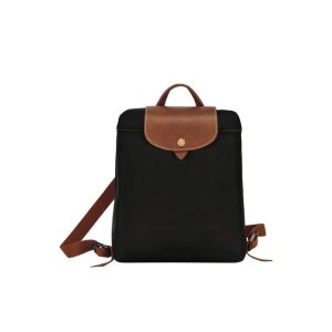 Sacs À Dos Longchamp Recycled canvas Noir | 58231-NTPK