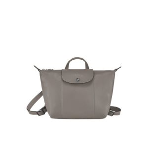 Sacs À Dos Longchamp Turtledove Cuir Grise | 49168-YLJV