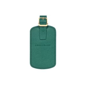 Travel Accessories Longchamp Luggage Tag Cuir Grise Vert | 49012-HYEM