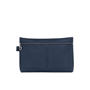 Trousses De Toilette Longchamp Cuir Bleu Marine | 31720-POXW